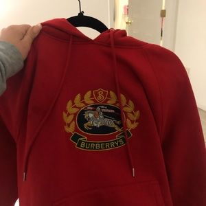 burberry embroidered crest jersey sweatshirt